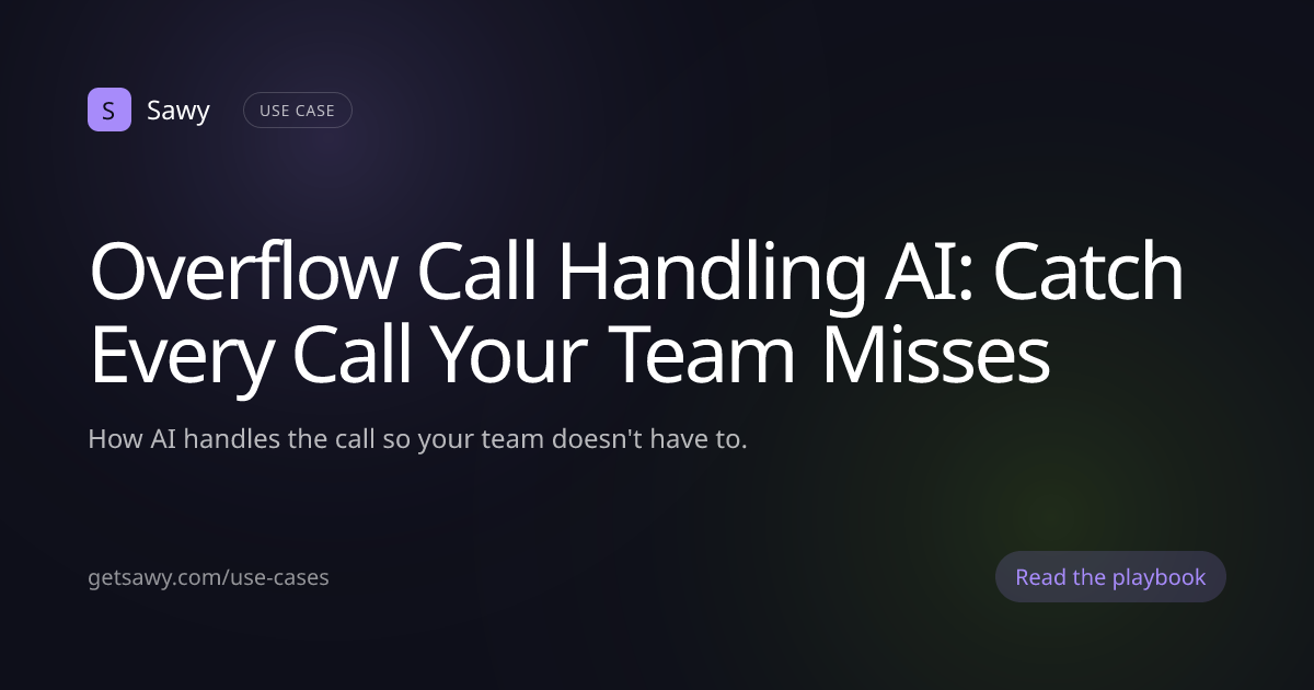 Overflow Call Handling AI: Never Miss Peak Calls | Sawy